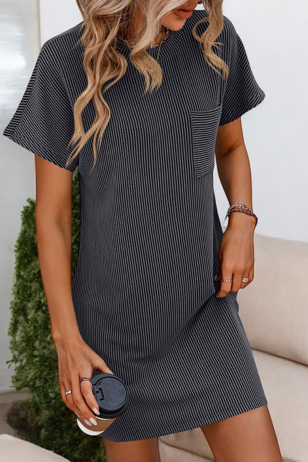 SUNNY STRIPES – Rippkleid mit Mini-Länge und Streifenmuster