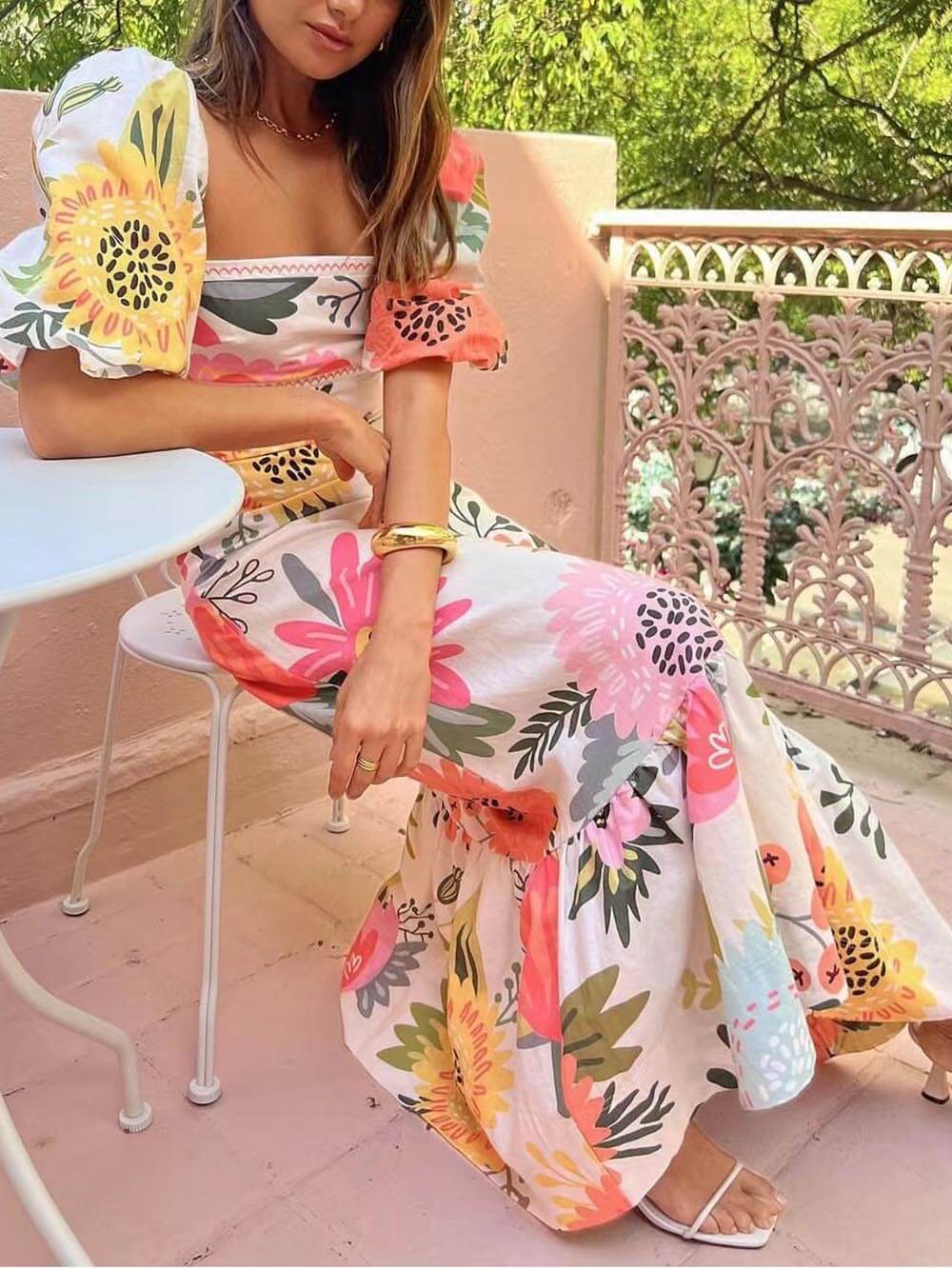 CELESTIAL MAXIKLEID – Elegantes Fließendes Kleid für Sommerabende