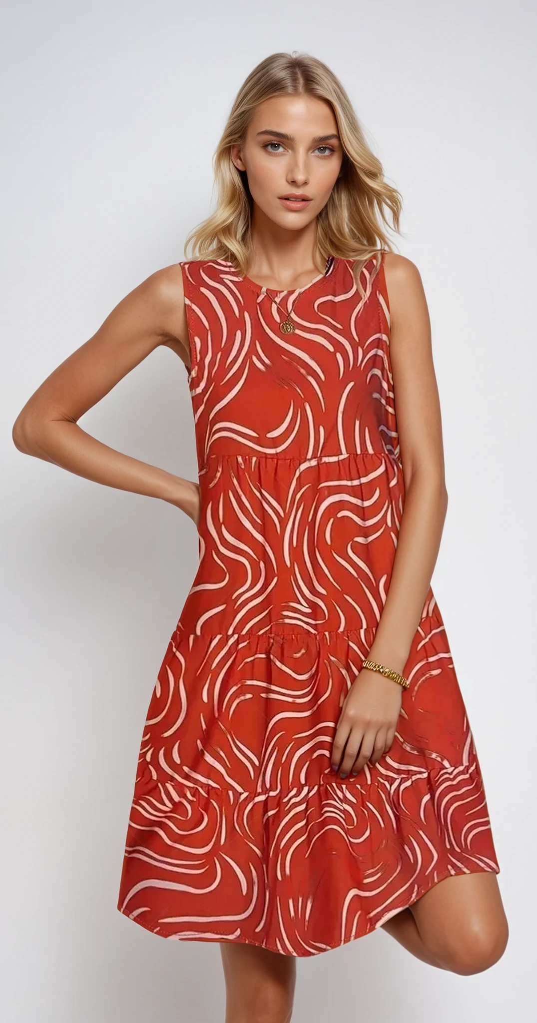 TROPICAL BLOOM – Ärmelloses Bedrucktes Kleid für Sommerevents