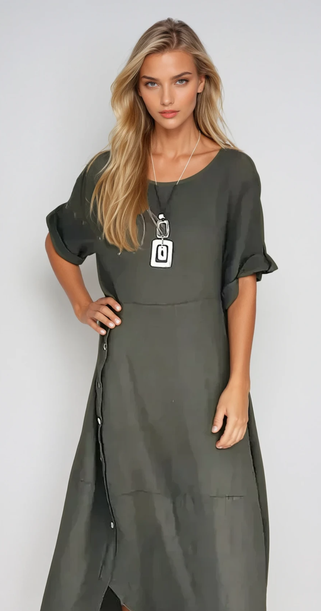 ELLA – Lässiges Ärmelloses Maxikleid aus Baumwolle