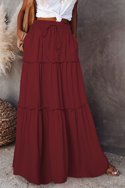 Variant image for Damen Tüllrock Hohe Taille Elastisch Leicht Sommer Rock S M L XL-9