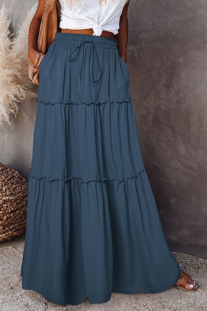 Variant image for Damen Tüllrock Hohe Taille Elastisch Leicht Sommer Rock S M L XL-13