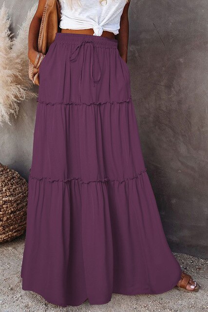 Variant image for Damen Tüllrock Hohe Taille Elastisch Leicht Sommer Rock S M L XL-21