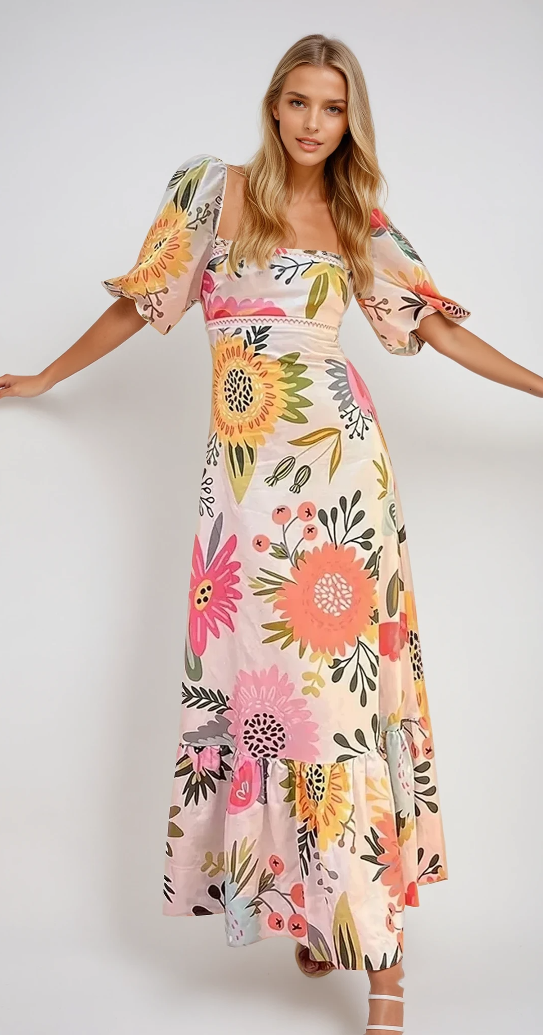 CELESTIAL MAXIKLEID – Elegantes Fließendes Kleid für Sommerabende