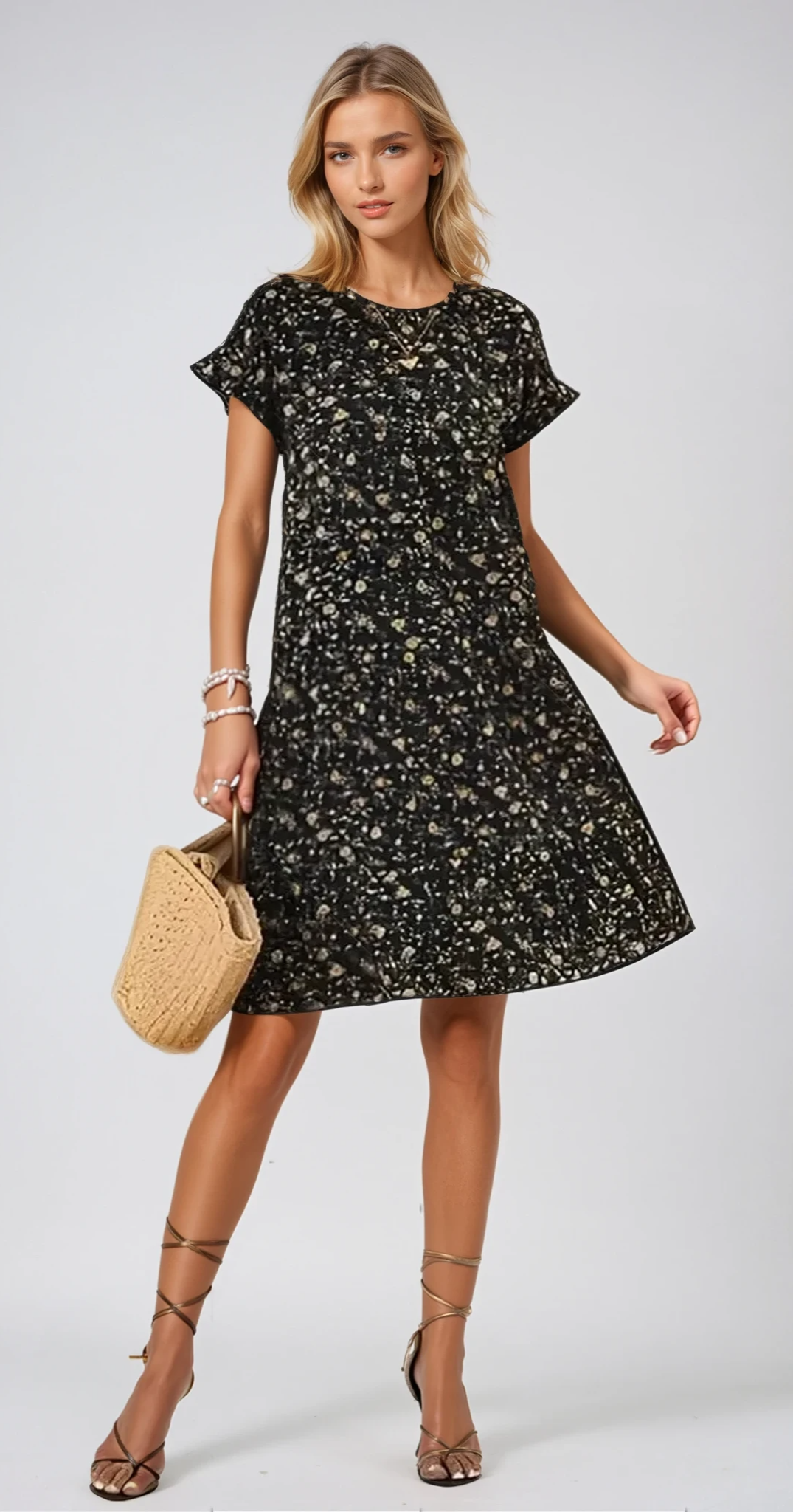 OTILIA – Fließendes Sommerkleid mit Stufen und Blumenmuster
