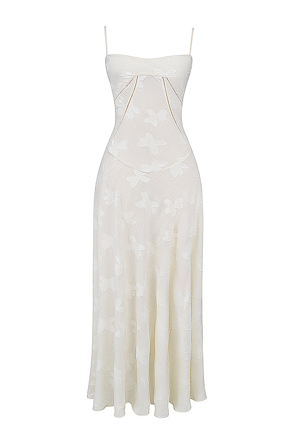 ELEGANT CHIC MAXIKLEID – Elegantes Kleid mit V-Ausschnitt und Flügelärmeln