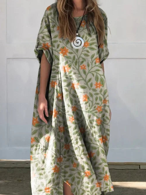 ELLA – Lässiges Ärmelloses Maxikleid aus Baumwolle