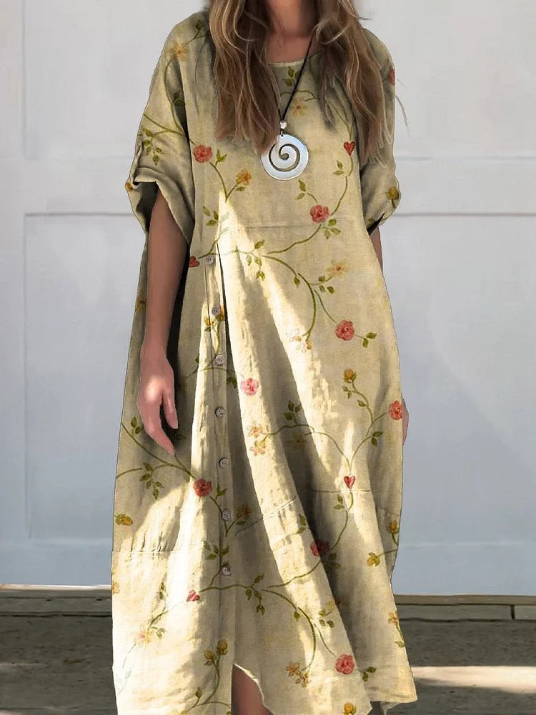 ELLA – Lässiges Ärmelloses Maxikleid aus Baumwolle