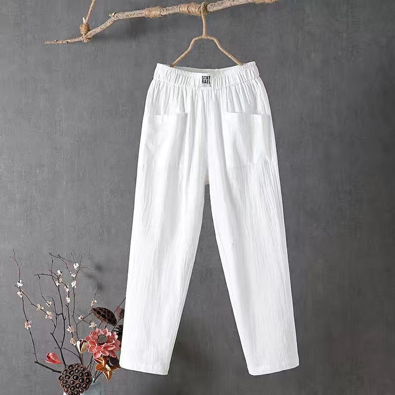 Marcella – Leichte Ibiza-Damenhose Mit Hohem Bund Und Taschen