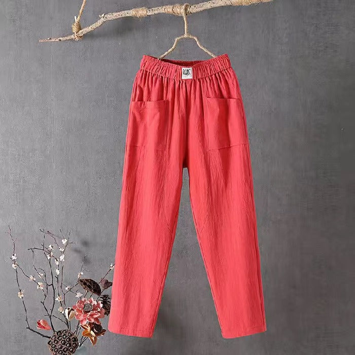 Marcella – Leichte Ibiza-Damenhose Mit Hohem Bund Und Taschen