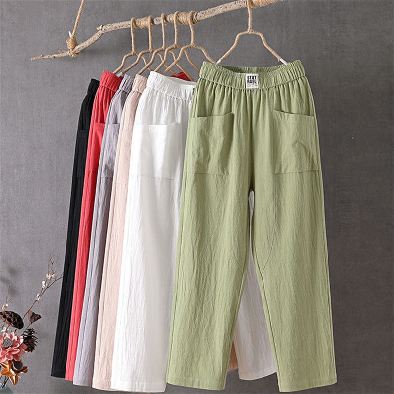 Marcella – Leichte Ibiza-Damenhose Mit Hohem Bund Und Taschen