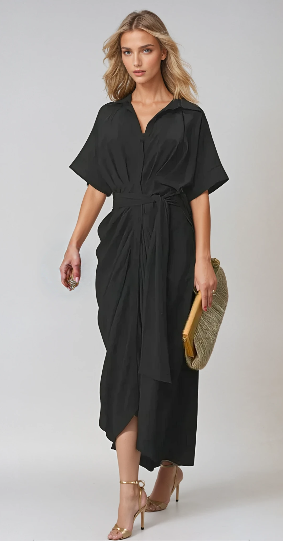 MAYA – Elegantes Maxikleid mit Schleife und Trägern
