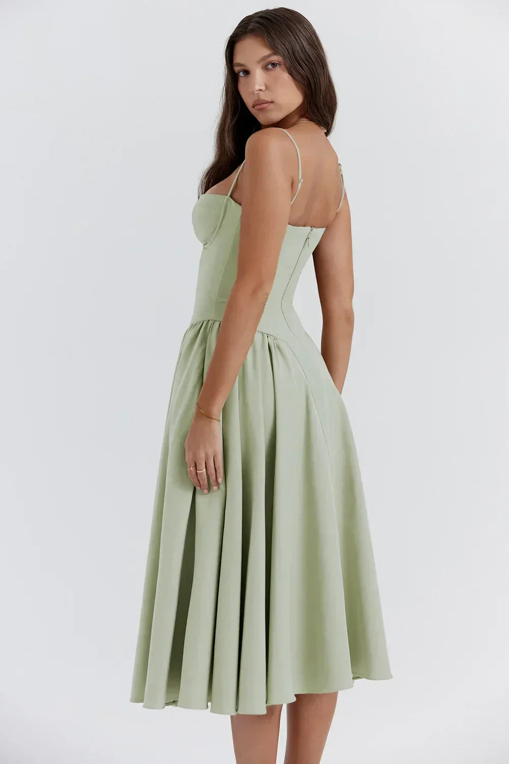 MAYA – Chic Corsagen-Midi-Sommerkleid für besondere Anlässe