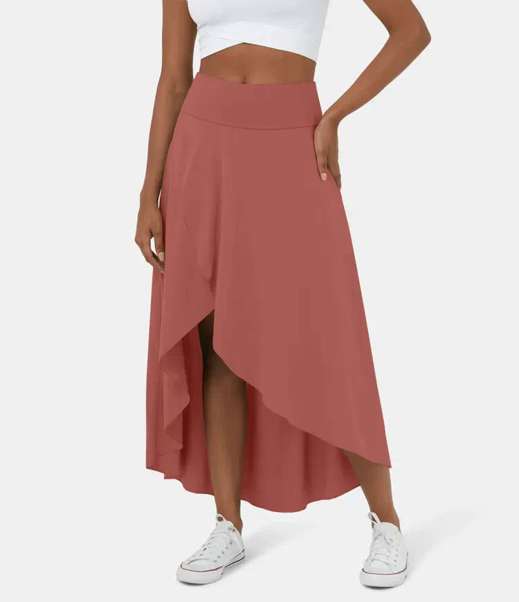 Variant image for Damen Midi Rock 2 in 1 Schwarz Hoch Taille Schnelltrocknend Mit Eingebauten Shorts-21