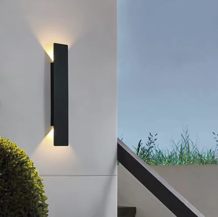 Wasserdichte Außenwandleuchte IP65 aus Aluminium und Glas, Rechteckig, Schwarz - LED Wandleuchte Außen für Stilvolle Außenbereiche-5