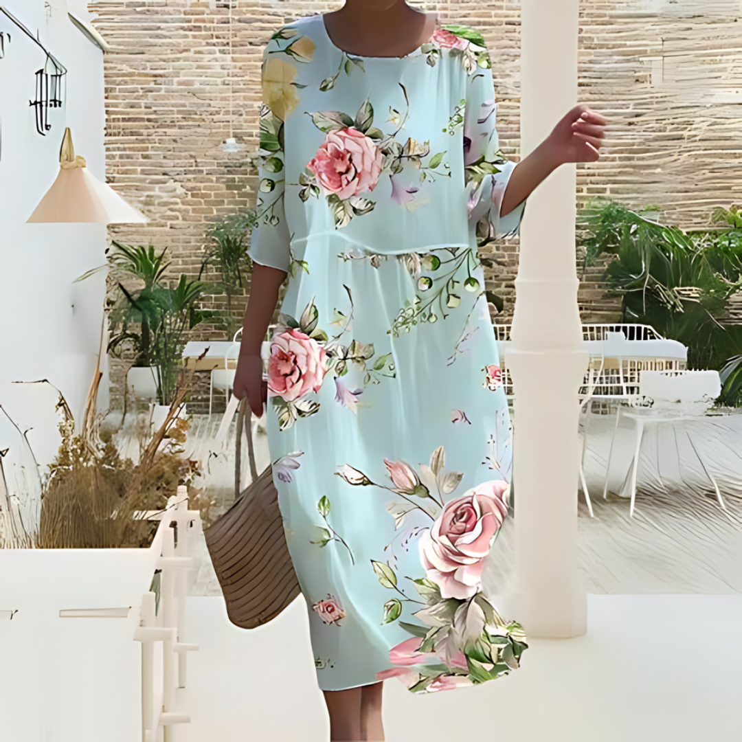 ARIA – Zeitloses Elegantes Midikleid mit Taillengürtel