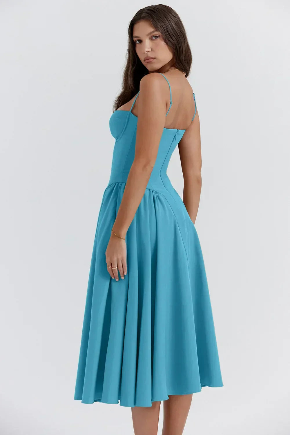 MAYA – Chic Corsagen-Midi-Sommerkleid für besondere Anlässe