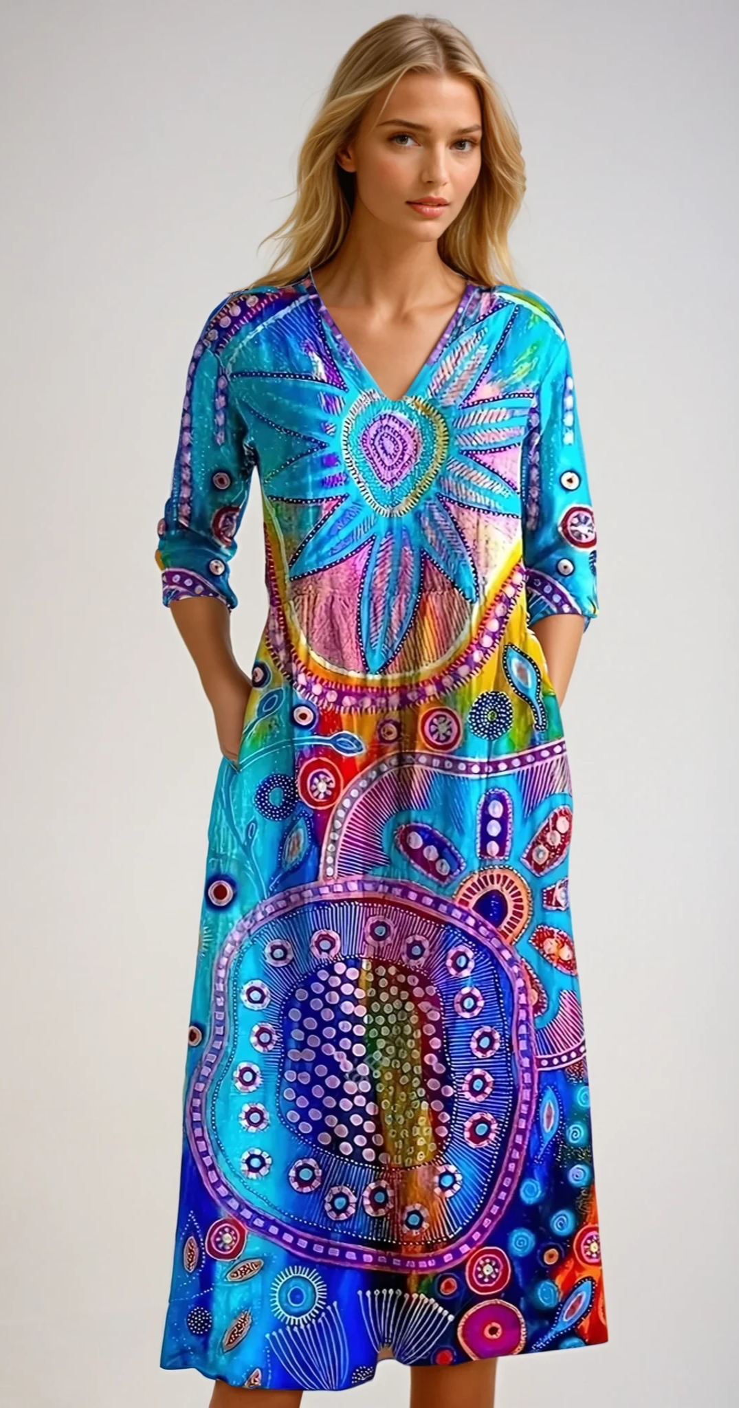 AMAYA – Lässiges Boho Maxikleid aus Baumwolle