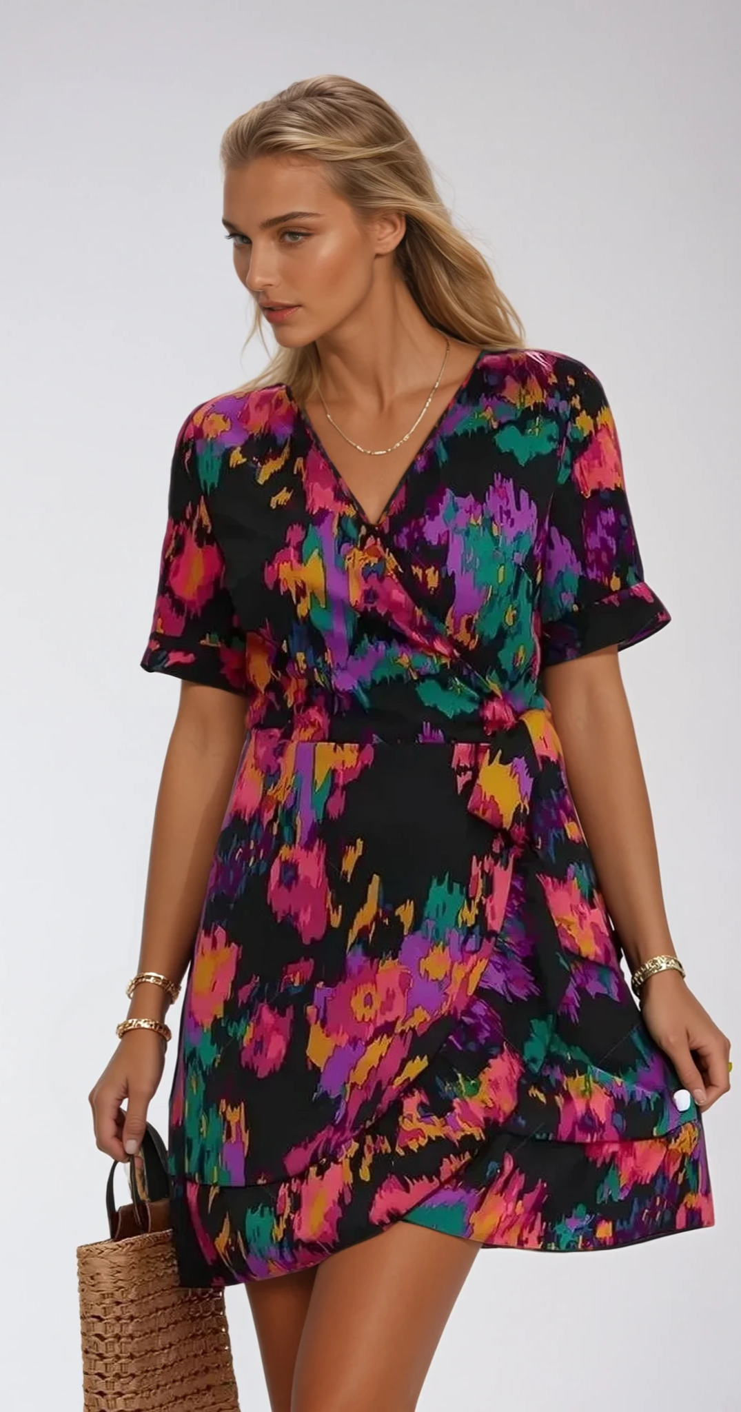 BLOOM – Kleid mit Flügelärmeln und Taillengürtel