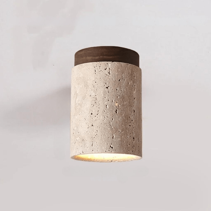 Elegante LED Deckenlampe aus Travertin für Treppenhaus - Warmweiß, 24W, Modernes Design, Einfache Installation-1
