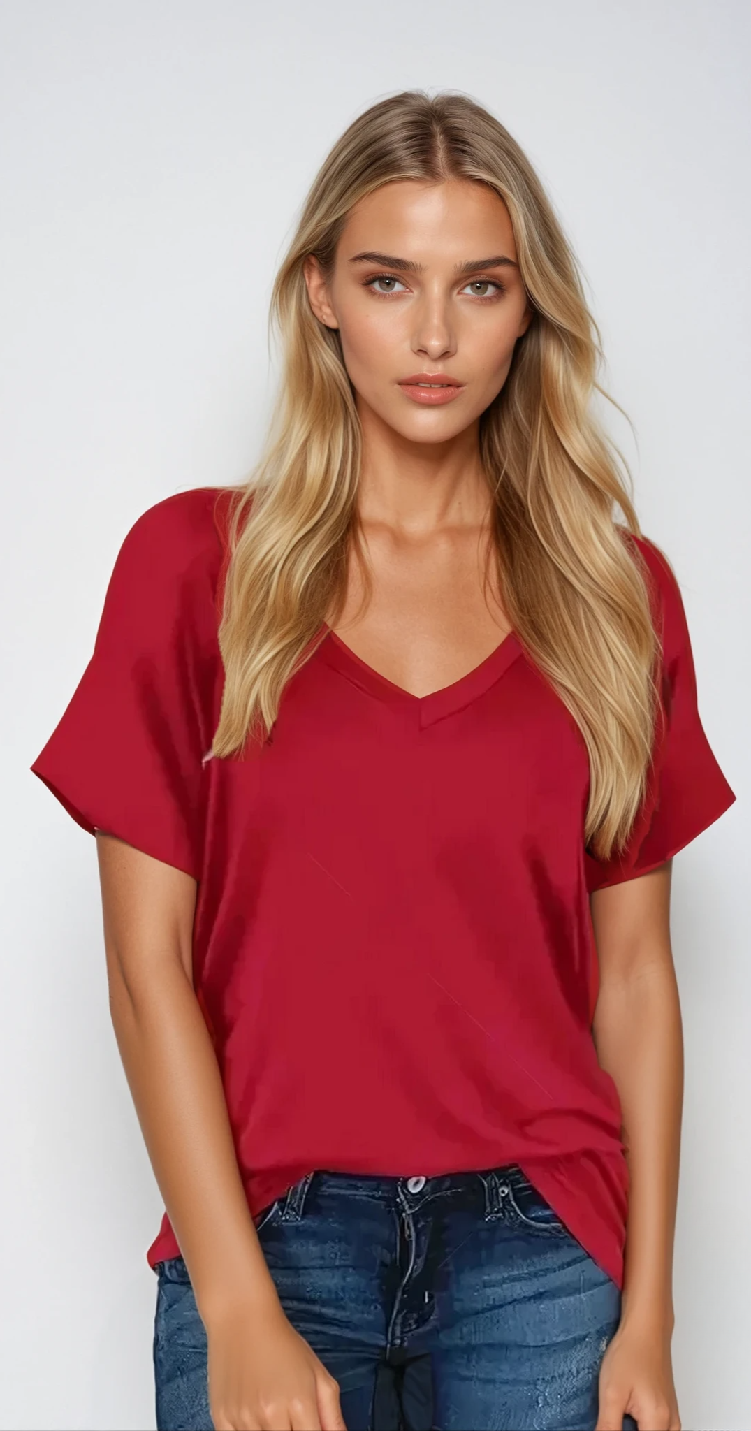 MIA V-NECK – Relaxed Fit T-Shirt aus Baumwolle für Damen