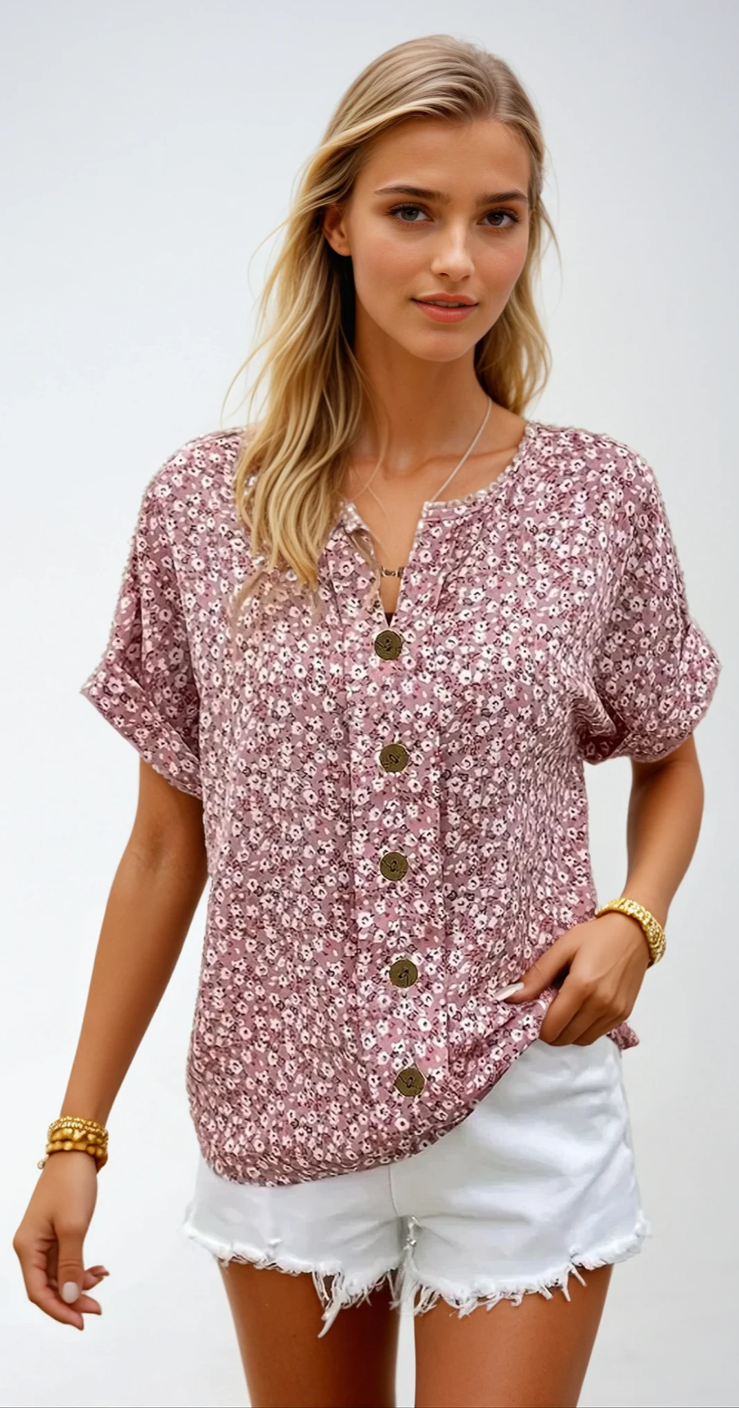 SIENNA – Blumen Sommerbluse aus leichtem Stoff