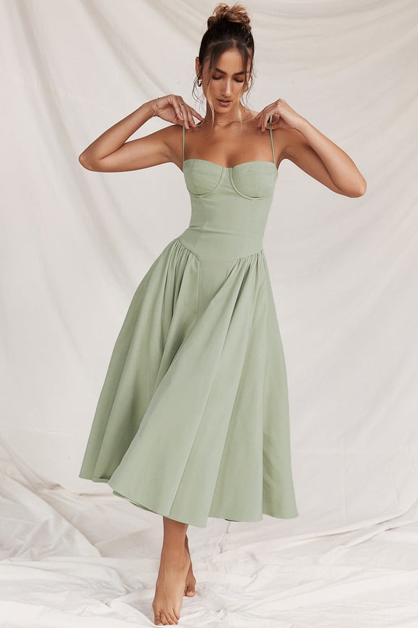 MAYA – Chic Corsagen-Midi-Sommerkleid für besondere Anlässe