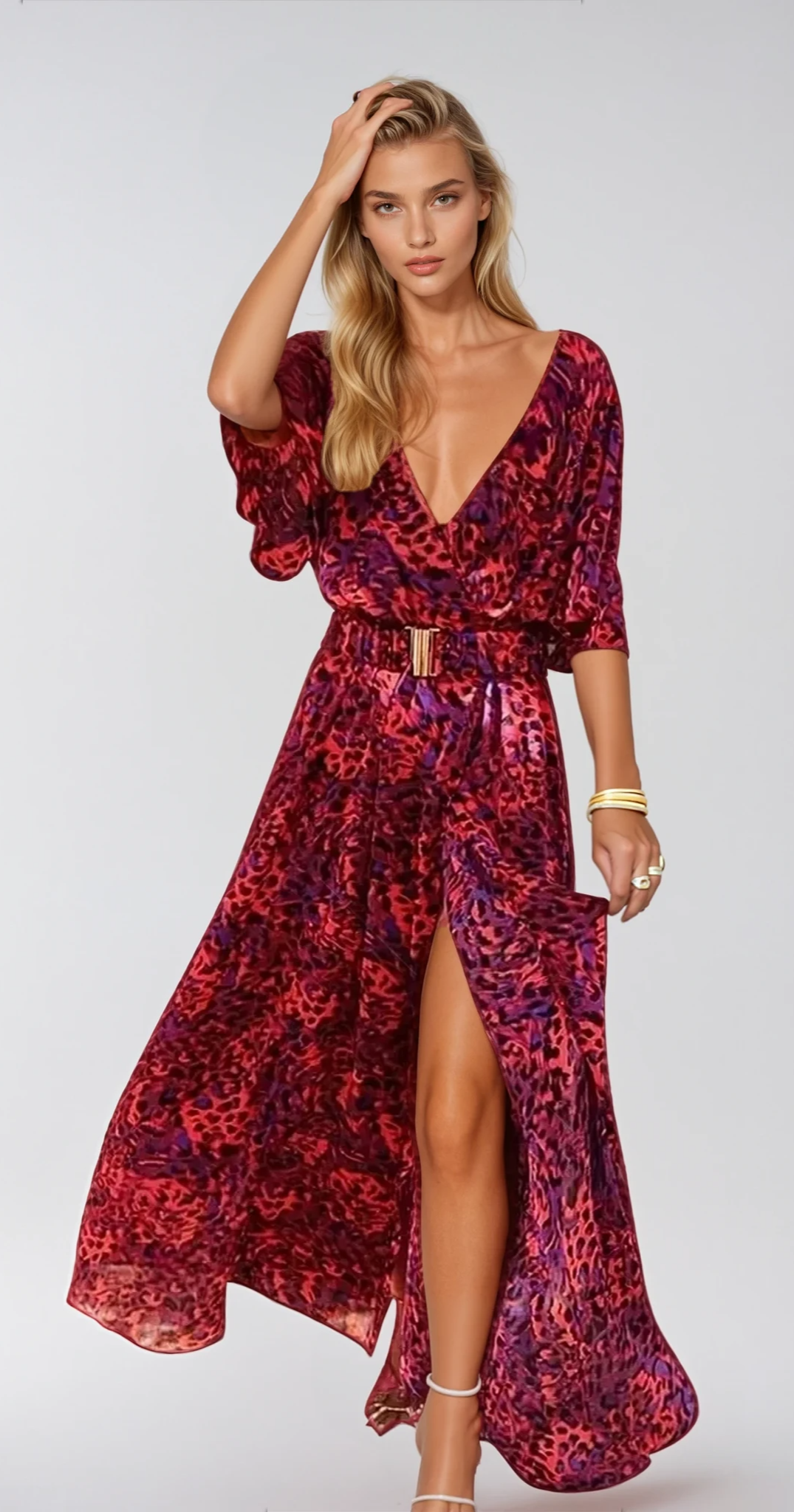 TESSA – Elegantes Maxi Wickelkleid aus leichtem Stoff