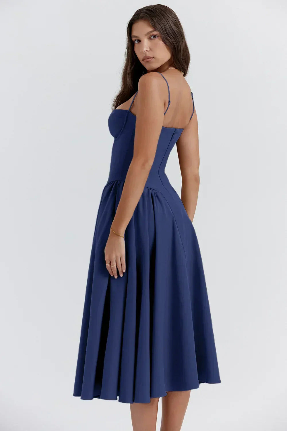 MAYA – Chic Corsagen-Midi-Sommerkleid für besondere Anlässe