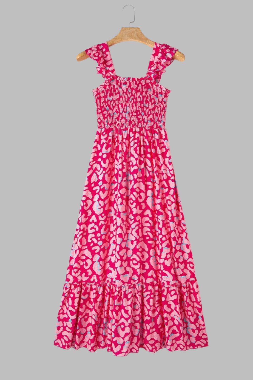 SOMMERCHARM – Rüschenträger Midi Kleid mit weitem Schnitt