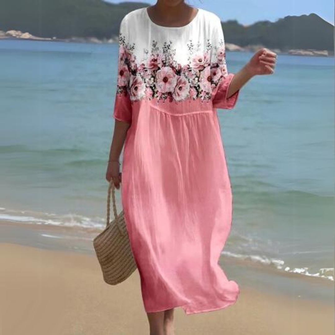 ARIA – Zeitloses Elegantes Midikleid mit Taillengürtel