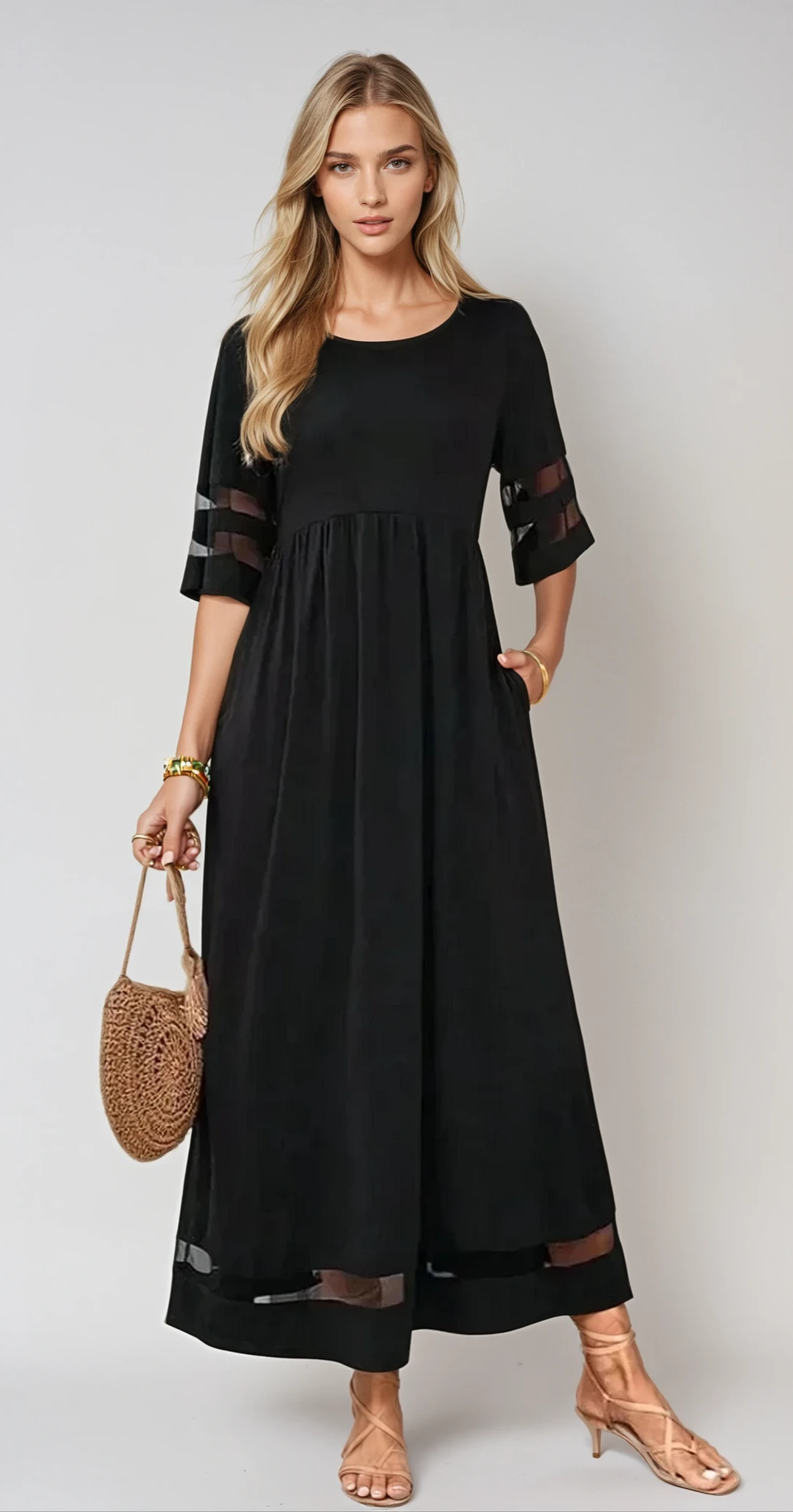 JADE – Elegantes Maxikleid aus fließendem Stoff