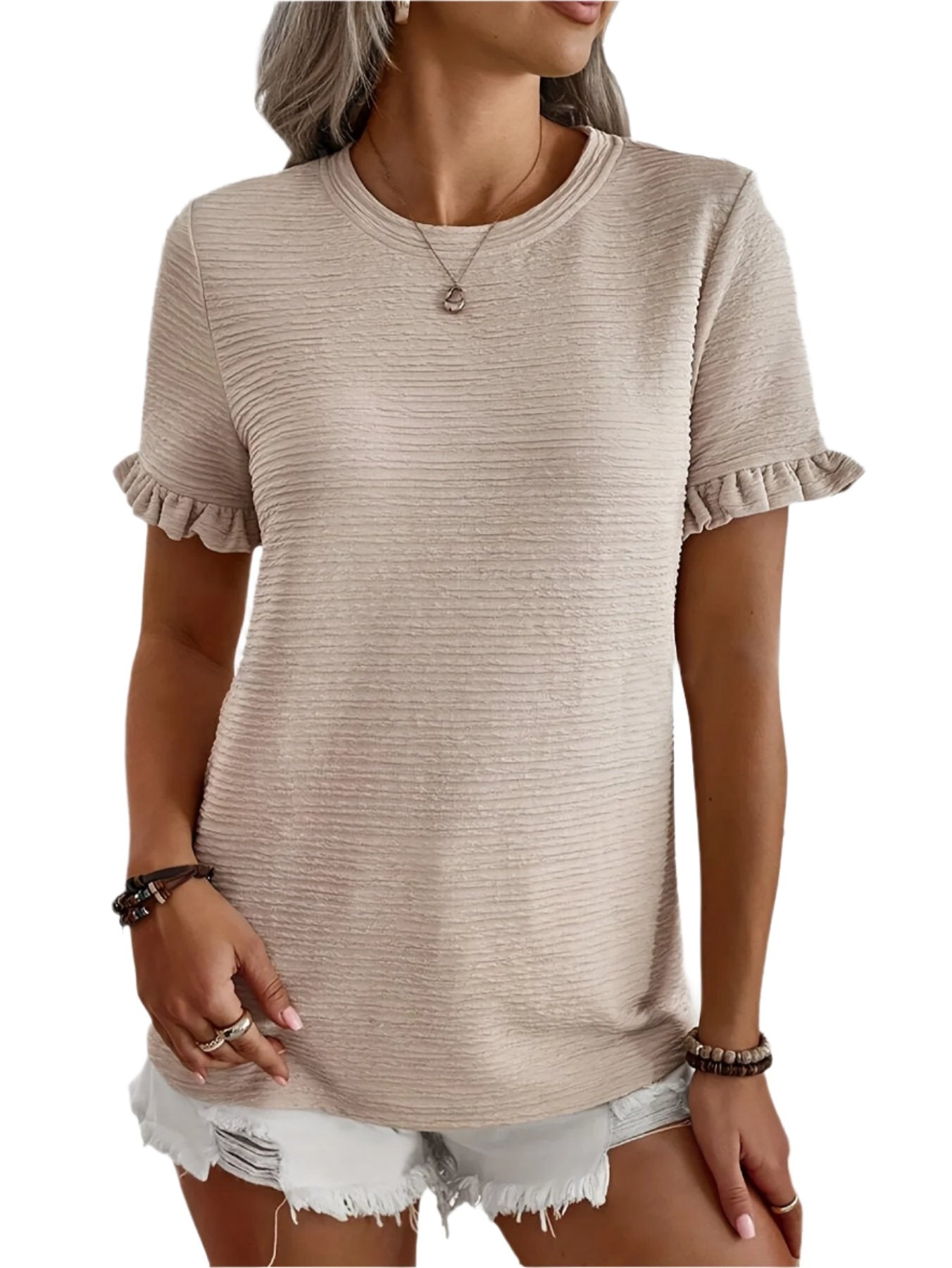 T-Shirt mit Rüschenärmeln | Elegante Note für jeden Anlass