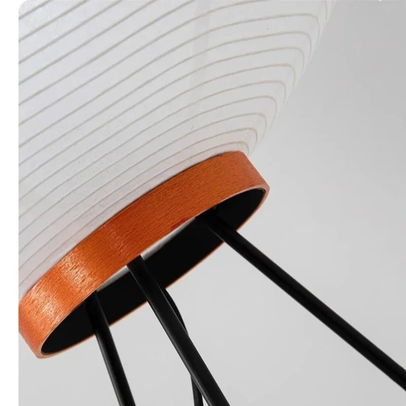 Minimalistische Stehlampe aus Reispapier im Wabi-Sabi-Stil - 150 cm hohe Stehleuchte für Wohnzimmer und Schlafzimmer, warmes Licht-5