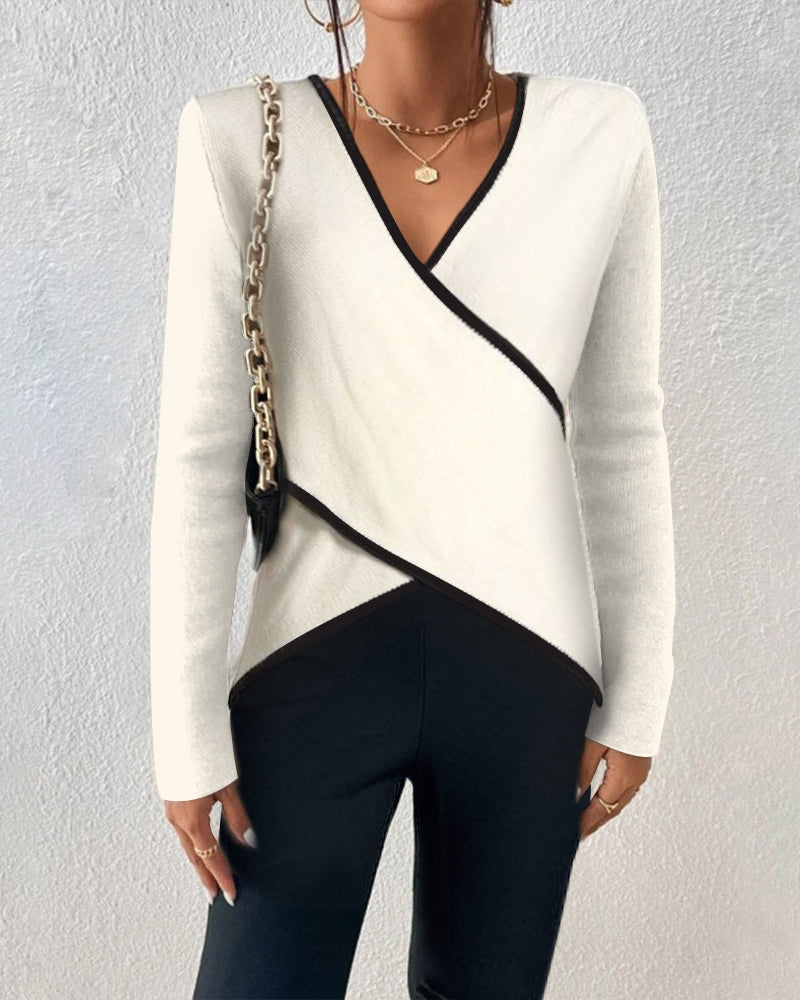 Irish – Eleganter Strickpullover Mit V-Ausschnitt