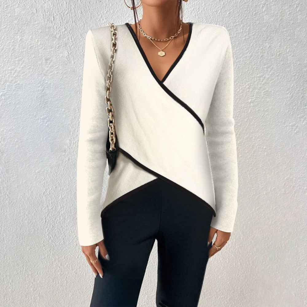 Irish – Eleganter Strickpullover Mit V-Ausschnitt