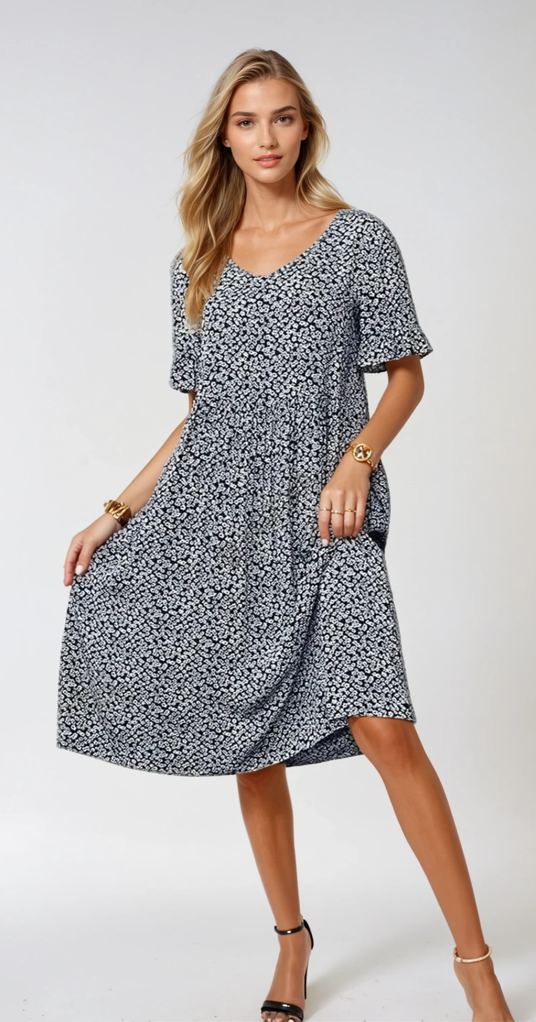 MILA – Elegantes Polka Dot Midikleid für Jeden Anlass