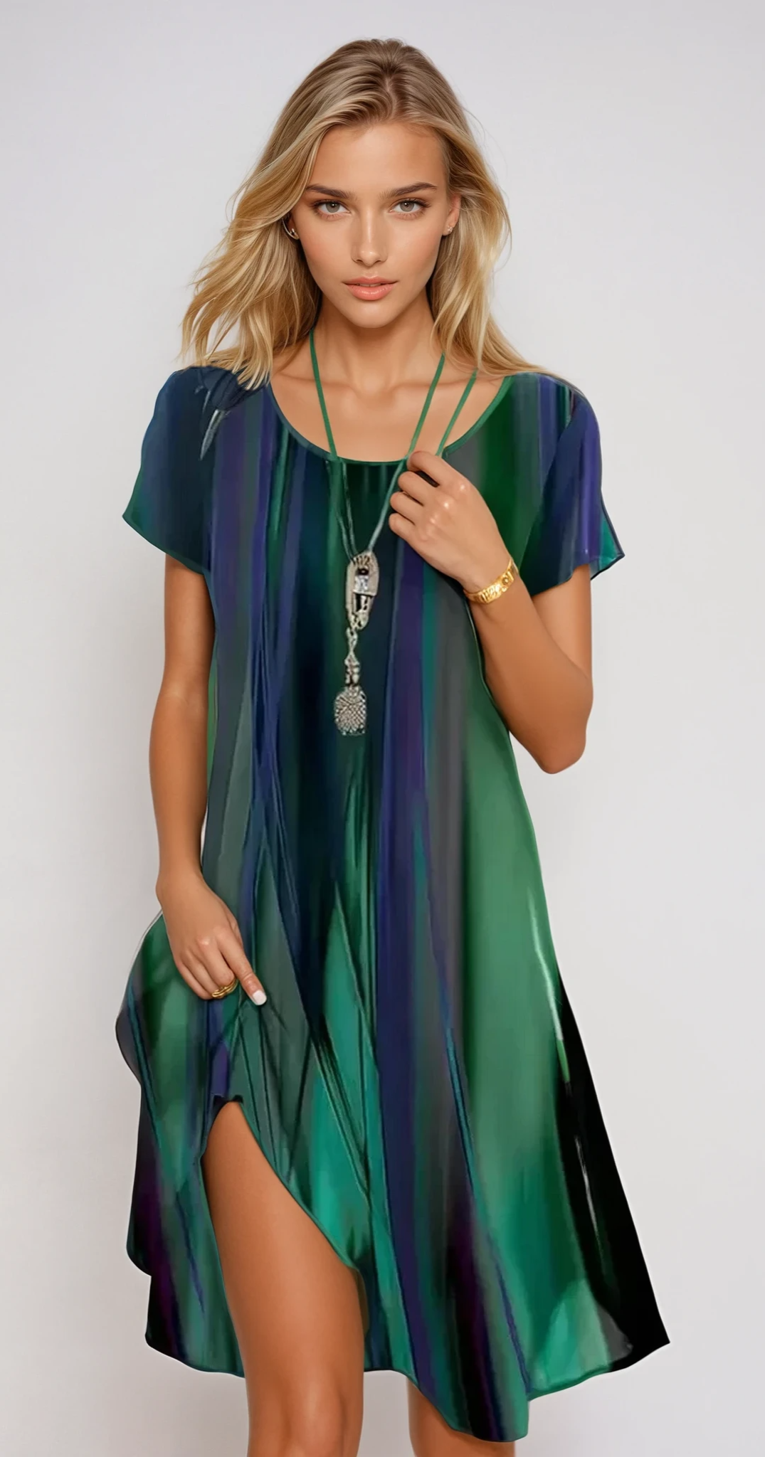 LUNA – Lässiges Boho Maxikleid Mit V-Ausschnitt