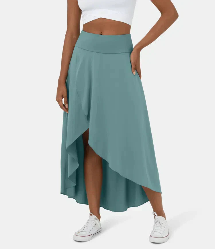Variant image for Damen Midi Rock 2 in 1 Schwarz Hoch Taille Schnelltrocknend Mit Eingebauten Shorts-1