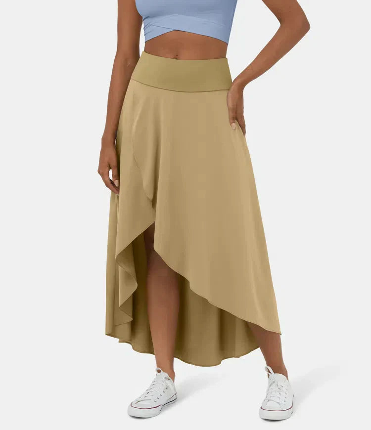 Variant image for Damen Midi Rock 2 in 1 Schwarz Hoch Taille Schnelltrocknend Mit Eingebauten Shorts-6