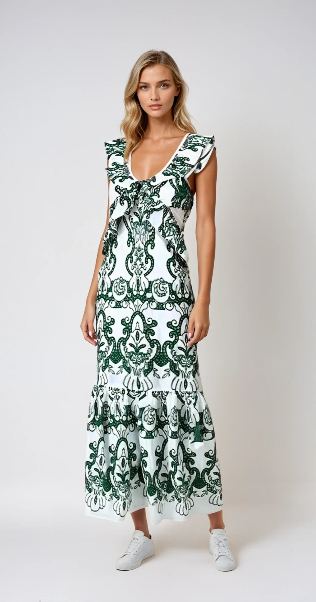 ELEGANT AFFAIR MAXIKLEID – Zeitloser Stil mit V-Ausschnitt