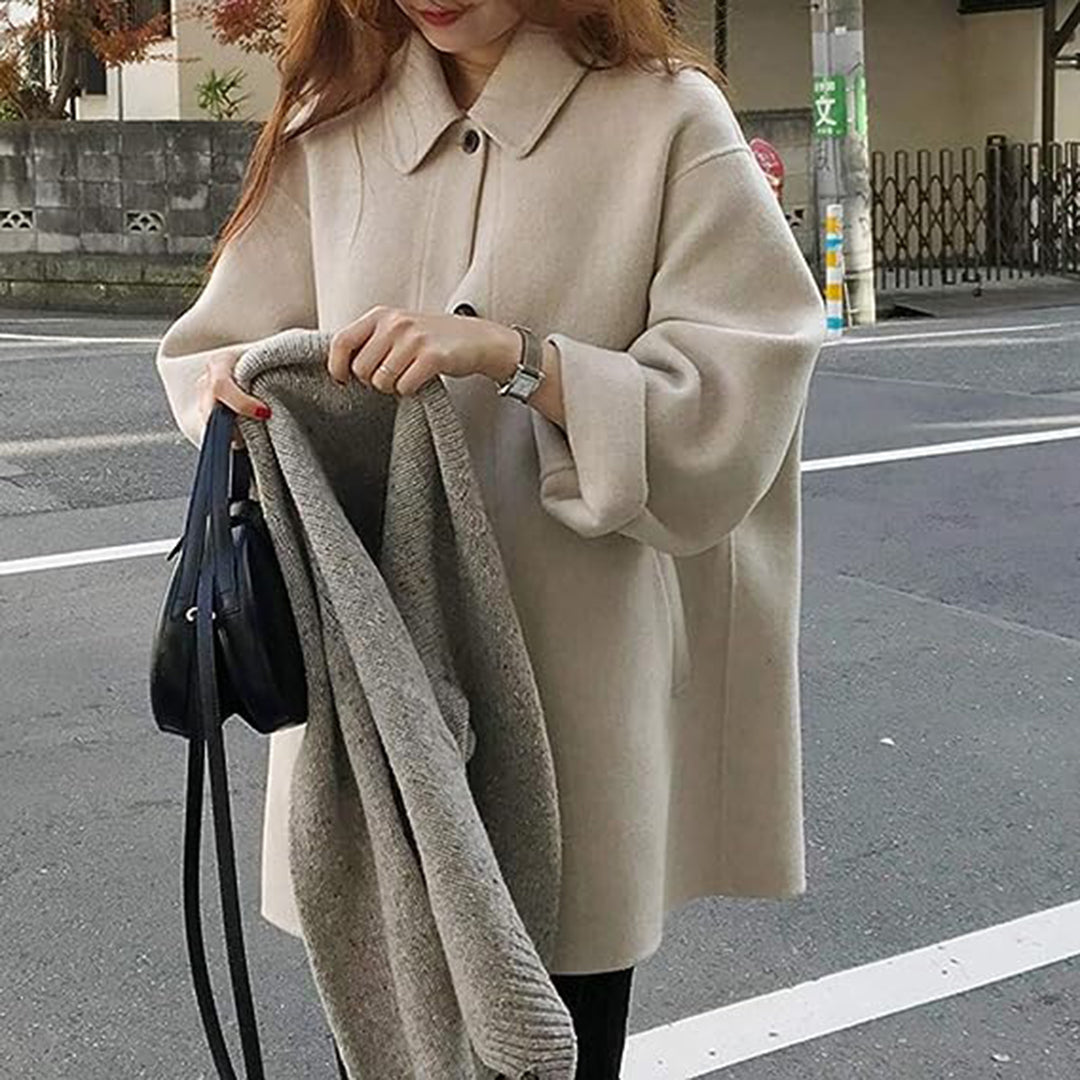 Ayla – Modischer Oversize-Mantel mit Knöpfen für Damen