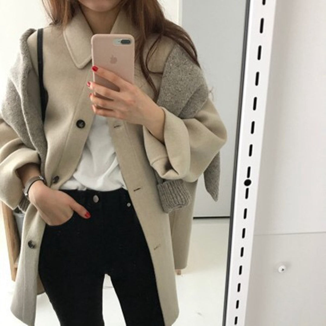 Ayla – Modischer Oversize-Mantel mit Knöpfen für Damen
