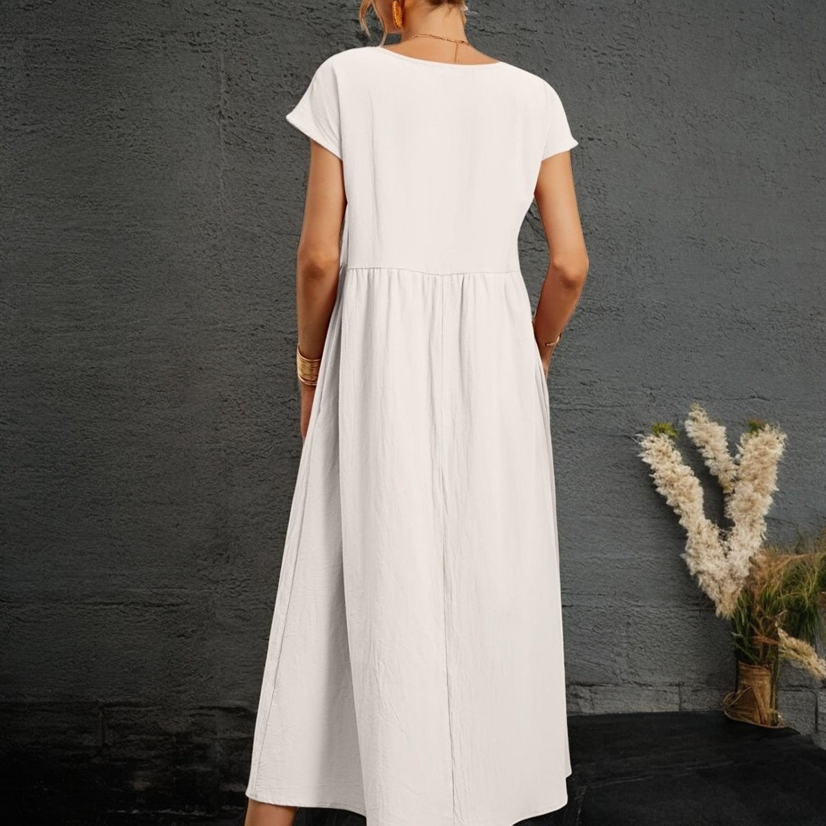 CAMELL – Lässiges Sommerkleid mit Rundhalsausschnitt