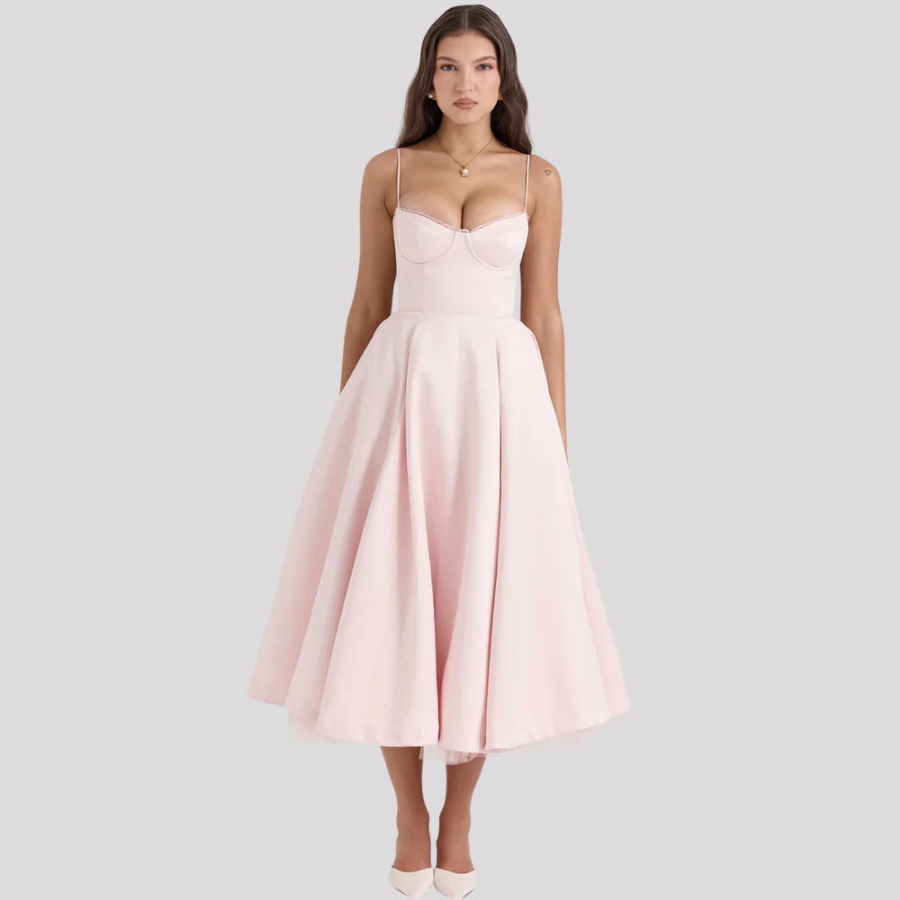 Variant image for Damen Maxikleid Figurbetont Blumenmuster Spaghettiträger Sommer Hochzeitsgast Kleid-31