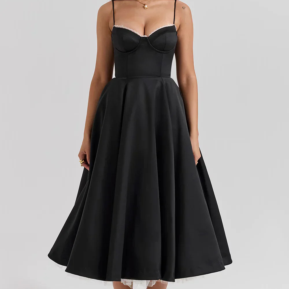 Variant image for Damen Maxikleid Figurbetont Blumenmuster Spaghettiträger Sommer Hochzeitsgast Kleid-41