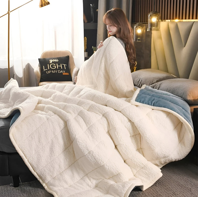 Fleecedecke Grau 150x200 cm Ultraweich Kuscheldecke Flauschig Warm Sherpa-2