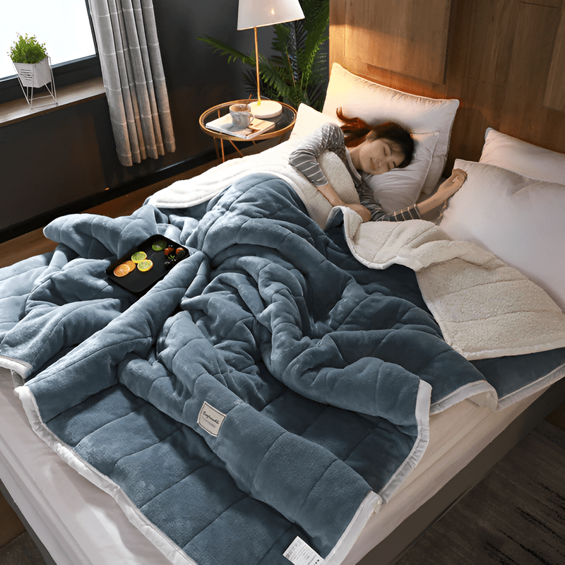 Variant image for Fleecedecke Grau 150x200 cm Ultraweich Kuscheldecke Flauschig Warm Sherpa-15