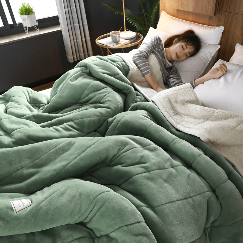Variant image for Fleecedecke Grau 150x200 cm Ultraweich Kuscheldecke Flauschig Warm Sherpa-11