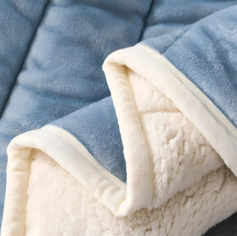 Fleecedecke Grau 150x200 cm Ultraweich Kuscheldecke Flauschig Warm Sherpa-5